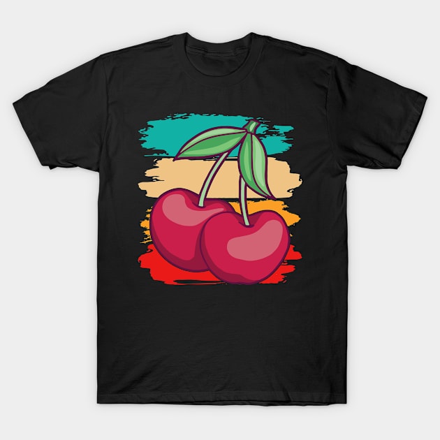 Retro Cherry I Sweet Cherry Fruits I Cherry T-Shirt by Shirtjaeger